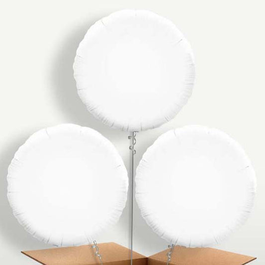 White Circle Helium Bunch of Balloons | Party Save Smile