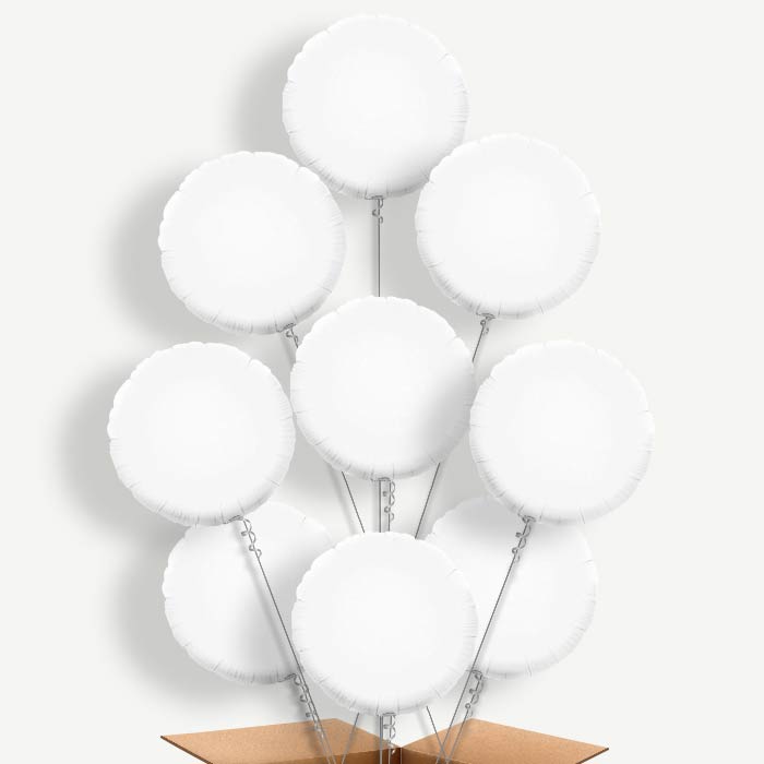 White Circle Helium Balloon Bundle | Party Save Smile