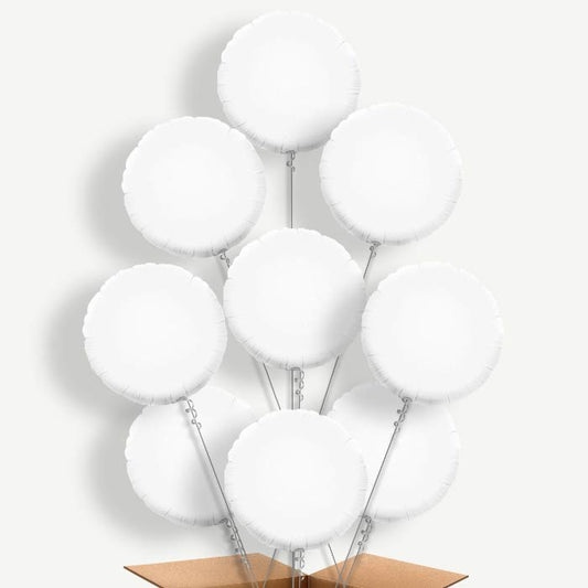 White Circle Helium Balloon Bundle | Party Save Smile