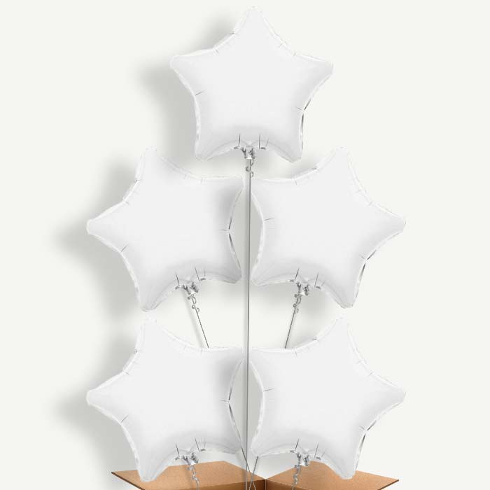 White Star Helium Balloon Cluster  | Party Save Smile