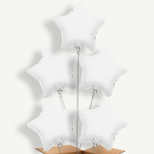 White Star Helium Balloon Cluster  | Party Save Smile
