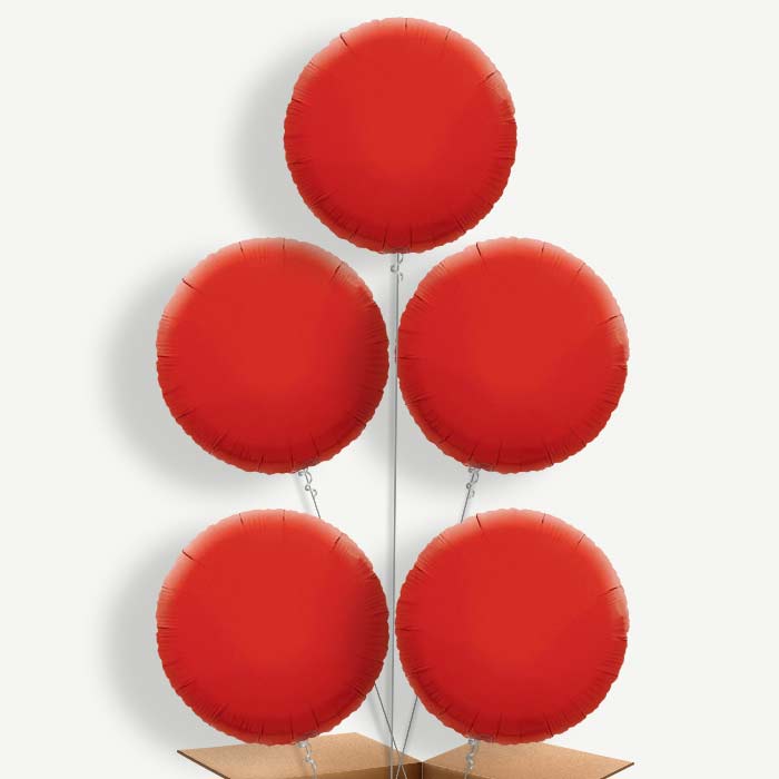Red Circle Balloon Cluster Inflated with Helium | Party Save Smile