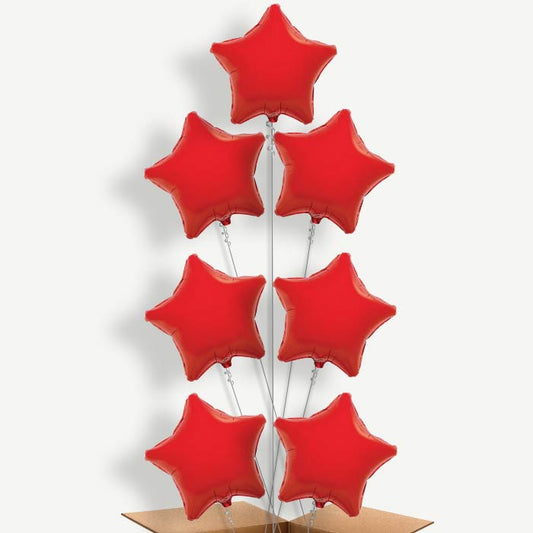 Red Star Balloon Arrangement Inflated with Helium | Party Save Smile