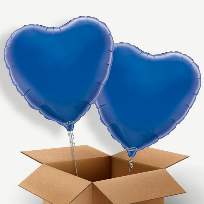 Dark Blue Heart Helium Balloon Duo | Party Save Smile