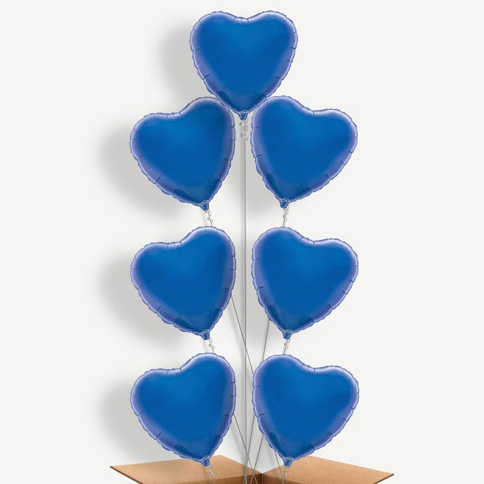 Dark Blue Heart Balloon Arrangement Inflated with Helium | Party Save Smile