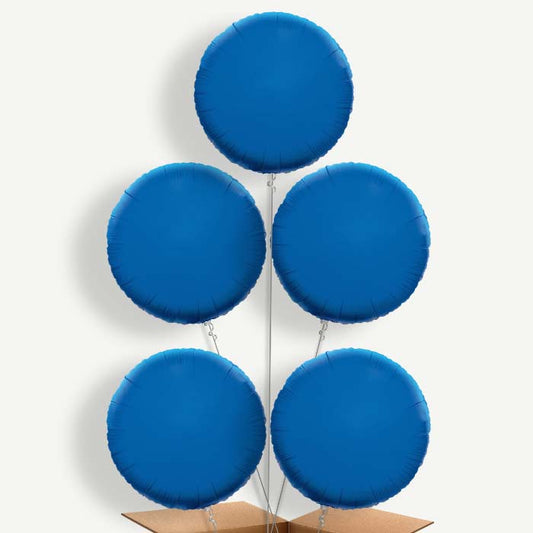Dark Blue Circle Balloon Cluster Inflated with Helium | Party Save Smile