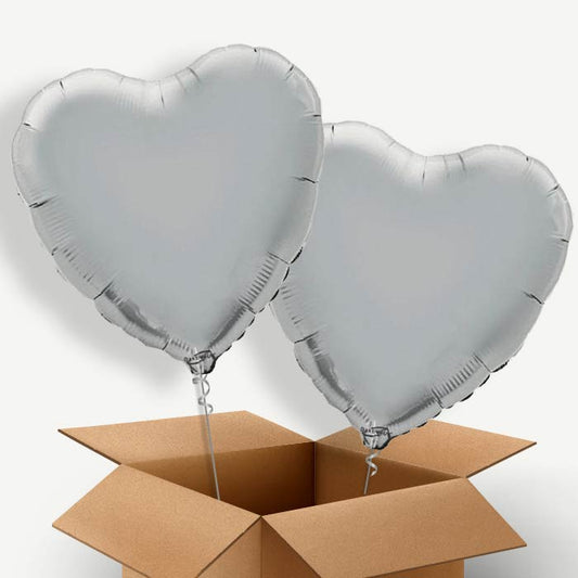 Silver Heart Helium Balloon Couple | Party Save Smile