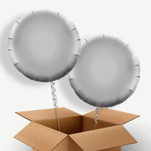 Silver Circle Helium Balloon Couple