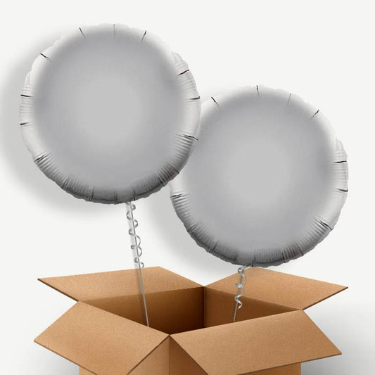 Silver Circle Helium Balloon Couple | Party Save Smile