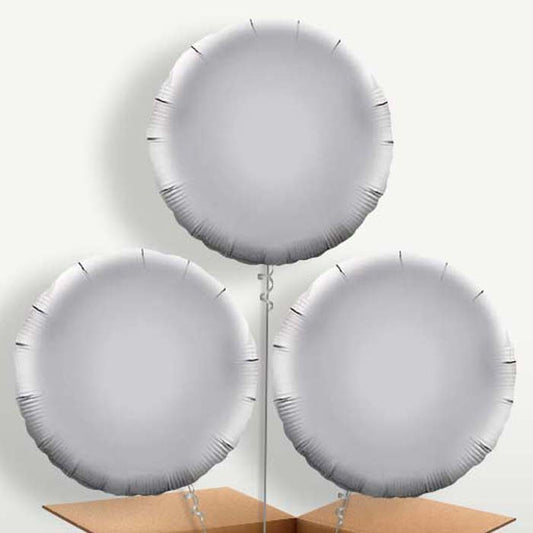 Silver Circle Helium Bunch of Balloons | Party Save Smile