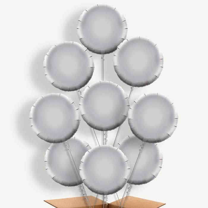Silver Circle Helium Balloon Bundle | Party Save Smile