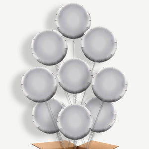Silver Circle 9 Helium Balloon Bundle