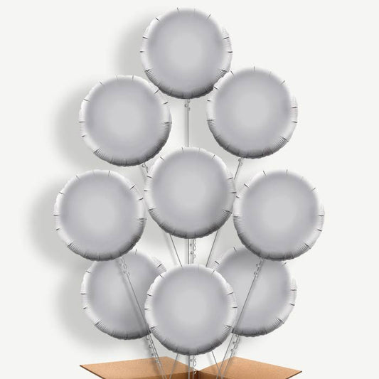 Silver Circle Helium Balloon Bundle | Party Save Smile