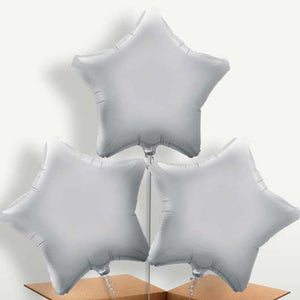 Silver Star Helium Bunch of Balloons (Trio)