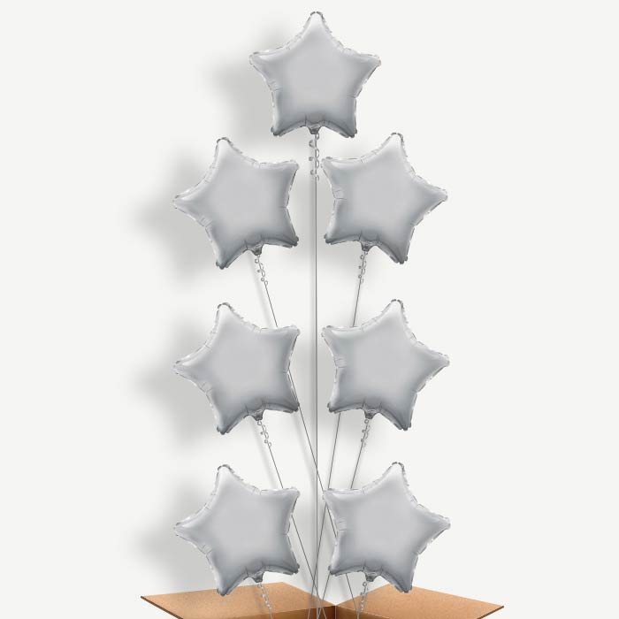 Silver Star Helium Balloon Arrangement | Party Save Smile