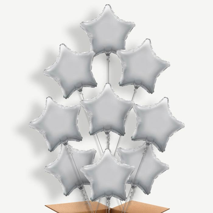 Silver Star Helium Balloon Bundle | Party Save Smile