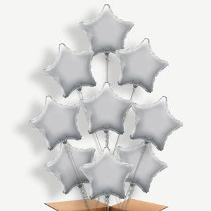 Silver Star 9 Helium Balloon Bundle