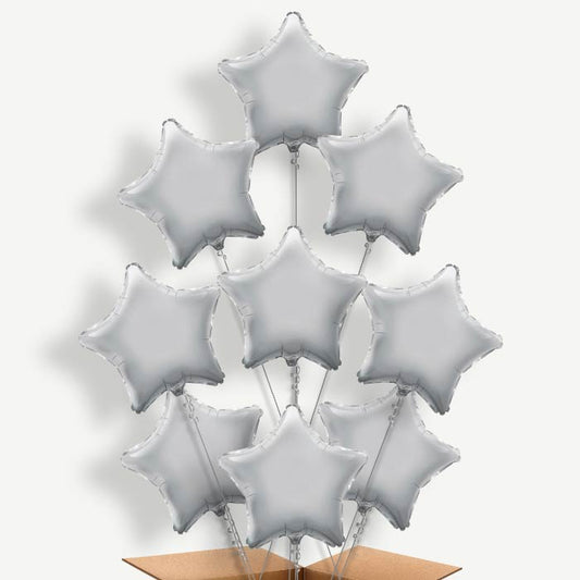 Silver Star Helium Balloon Bundle | Party Save Smile