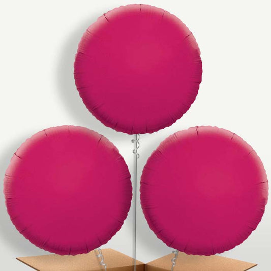 Hot Pink Circle Bunch of Balloons inflated with Helium | Party Save Smile