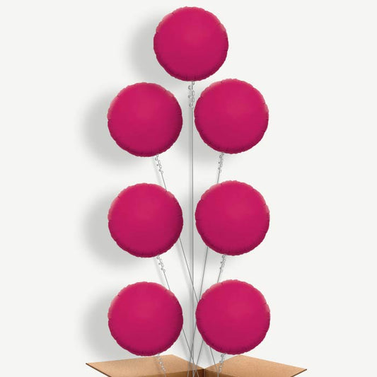 Hot Pink Circle Balloon Arrangement Inflated with Helium | Party Save Smile