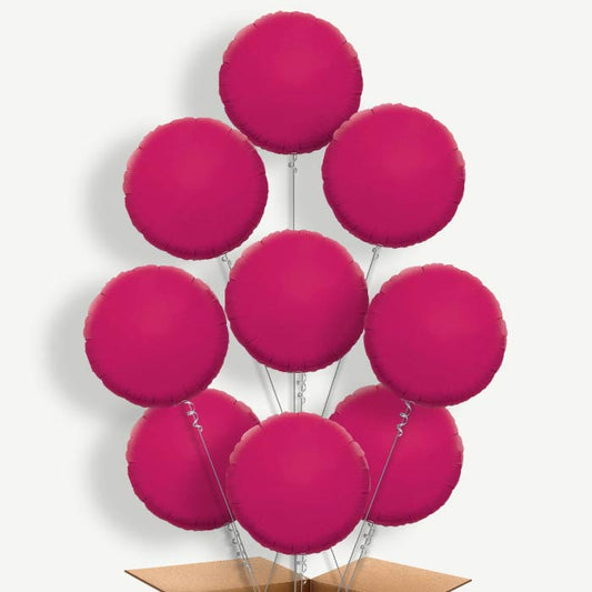 Hot Pink Circle Balloon Bundle Inflated with Helium | Party Save Smile