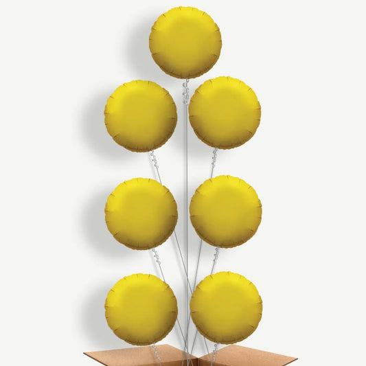 Gold Circle Balloon Arrangement Inflated with Helium | Party Save Smile