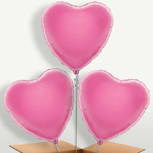 Baby Pink Heart Bunch of Balloons Inflated with Helium (Trio)