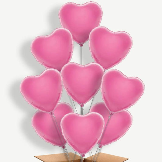 Baby Pink Heart Balloon Bundle Inflated with Helium | Party Save Smile
