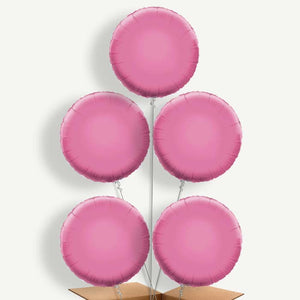 Baby Pink Circle 5 Balloon Cluster Inflated with Helium