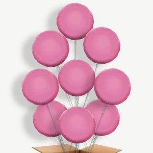 Baby Pink Circle 9 Balloon Bundle Inflated with Helium