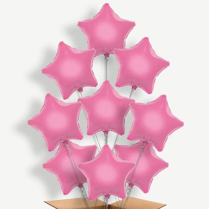 Baby Pink Star Balloon Bundle Inflated with Helium | Party Save Smile