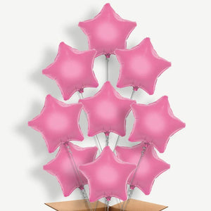 Baby Pink Star 9 Balloon Bundle Inflated with Helium