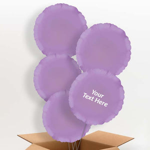 Lavender Circle Helium Balloon in a Box Personalised