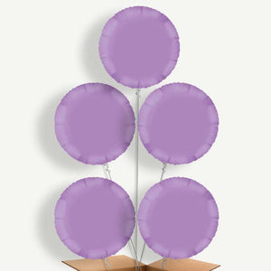 Lavender Circle 5 Balloon Cluster Inflated with Helium