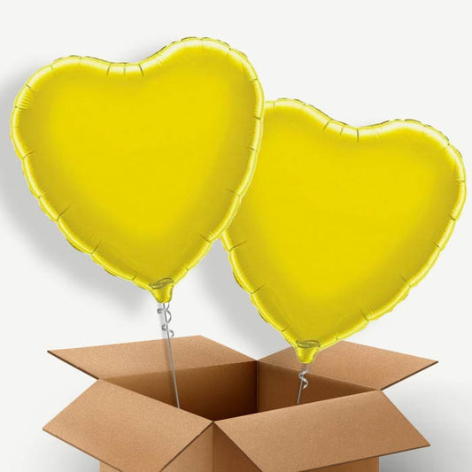 Yellow Heart Helium Balloon Two | Party Save Smile