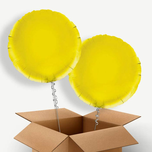 Yellow Circle Helium Balloon Two | Party Save Smile