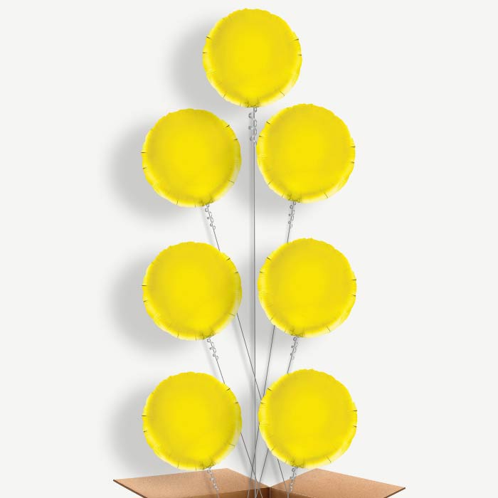Yellow Circle Balloon Arrangement Inflated with Helium | Party Save Smile
