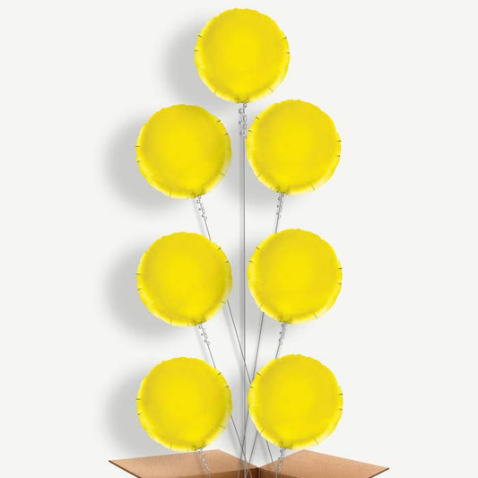 Yellow Circle Balloon Arrangement Inflated with Helium | Party Save Smile