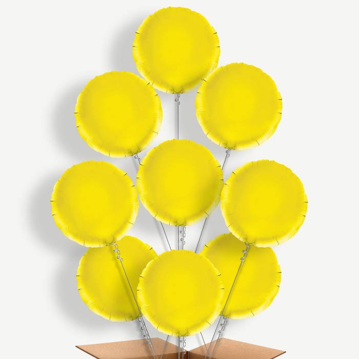 Yellow Circle Balloon Bundle Inflated with Helium | Party Save Smile