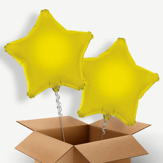 Yellow Star Helium Balloon Two | Party Save Smile