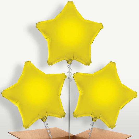 Yellow Star Bunch of Balloons inflated with Helium | Party Save Smile