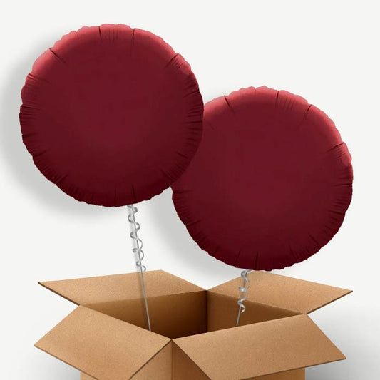 Burgundy Circle Helium Balloon Two | Party Save Smile
