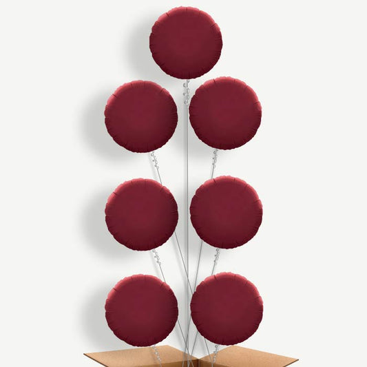 Burgundy Circle Balloon Arrangement Inflated with Helium | Party Save Smile