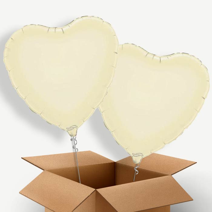 Ivory Heart Helium Balloon Two | Party Save Smile