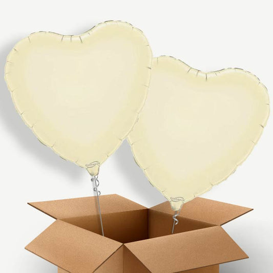 Ivory Heart Helium Balloon Two | Party Save Smile