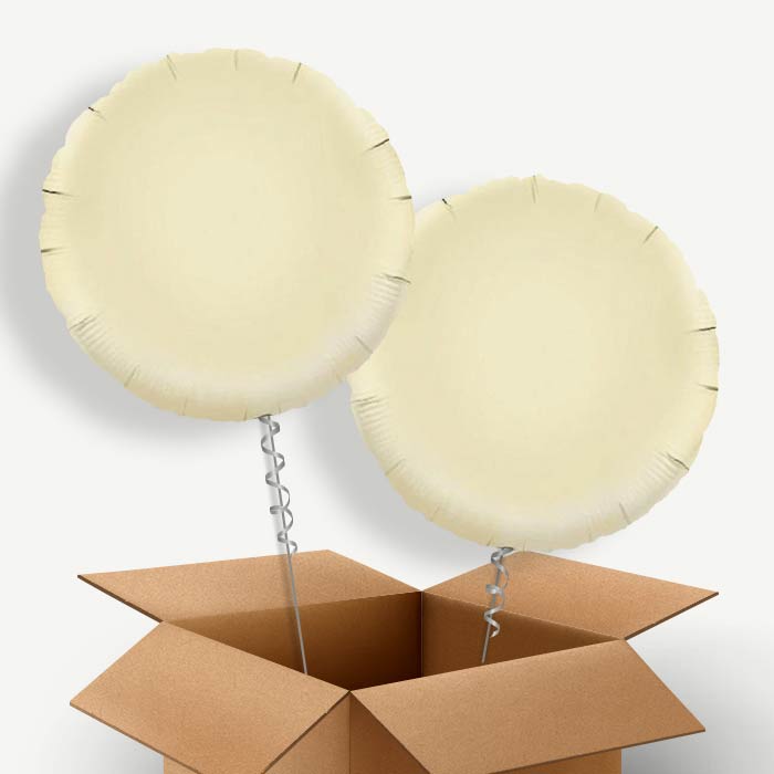 Ivory Circle Helium Balloon Two | Party Save Smile