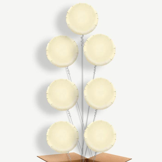 Ivory Circle Balloon Arrangement Inflated with Helium | Party Save Smile