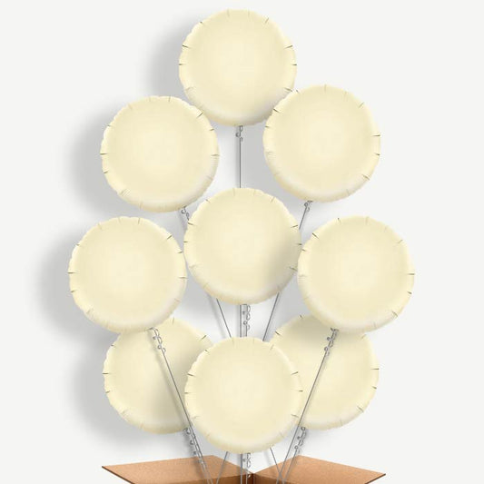 Ivory Circle Balloon Bundle Inflated with Helium | Party Save Smile
