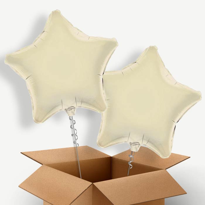 Ivory Star Helium Balloon Two | Party Save Smile