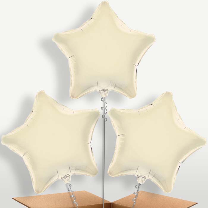 Ivory Star Bunch of Balloons inflated with Helium | Party Save Smile
